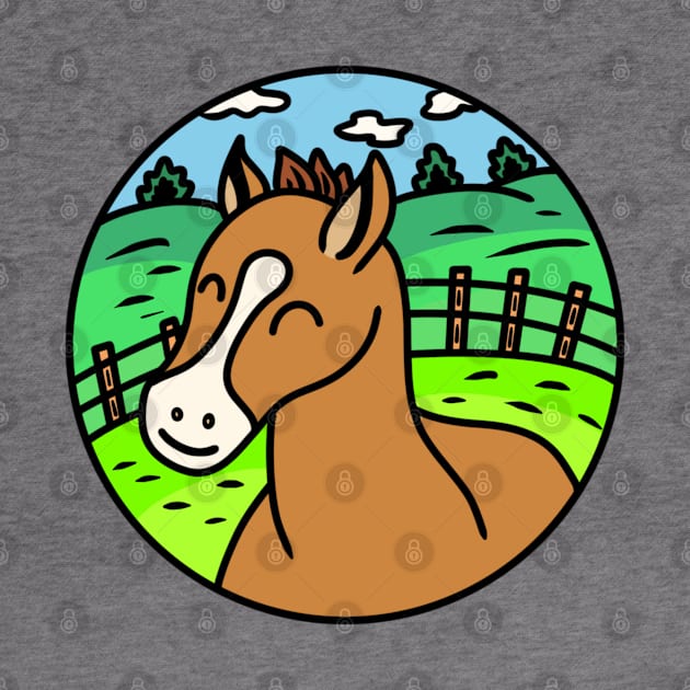 Cute cartoon horse by Andrew Hau